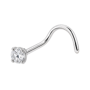 Geschroefde titanium neusring met platte zirkonia