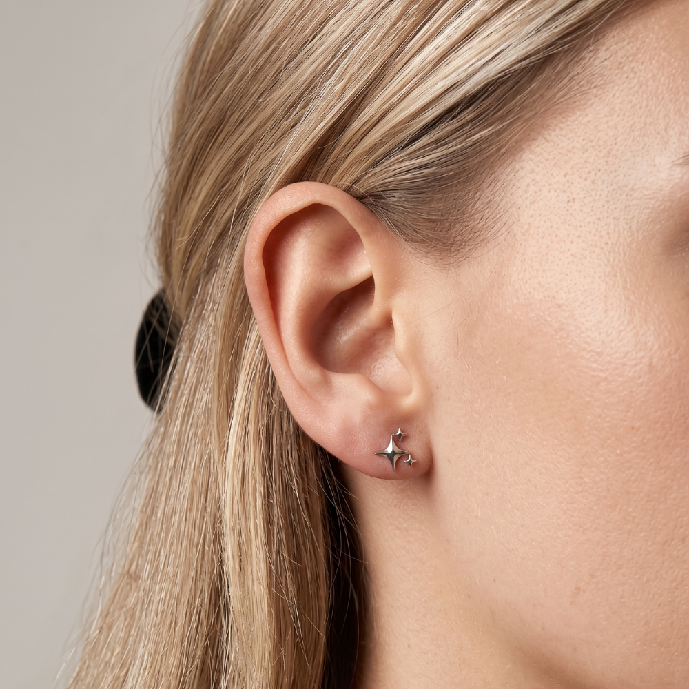 Titanium Decoratieve Labret - Drie Sterren