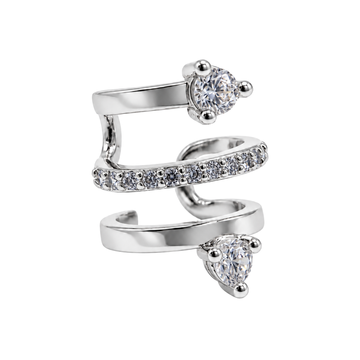 Nausznica Spiralna z Cyrkoniami - Ear Cuff