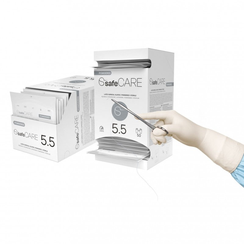 safeCARE Steriele chirurgische handschoenen in poedervorm - 1 paar