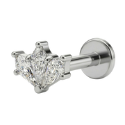 titanium labret met een rij zirkonen