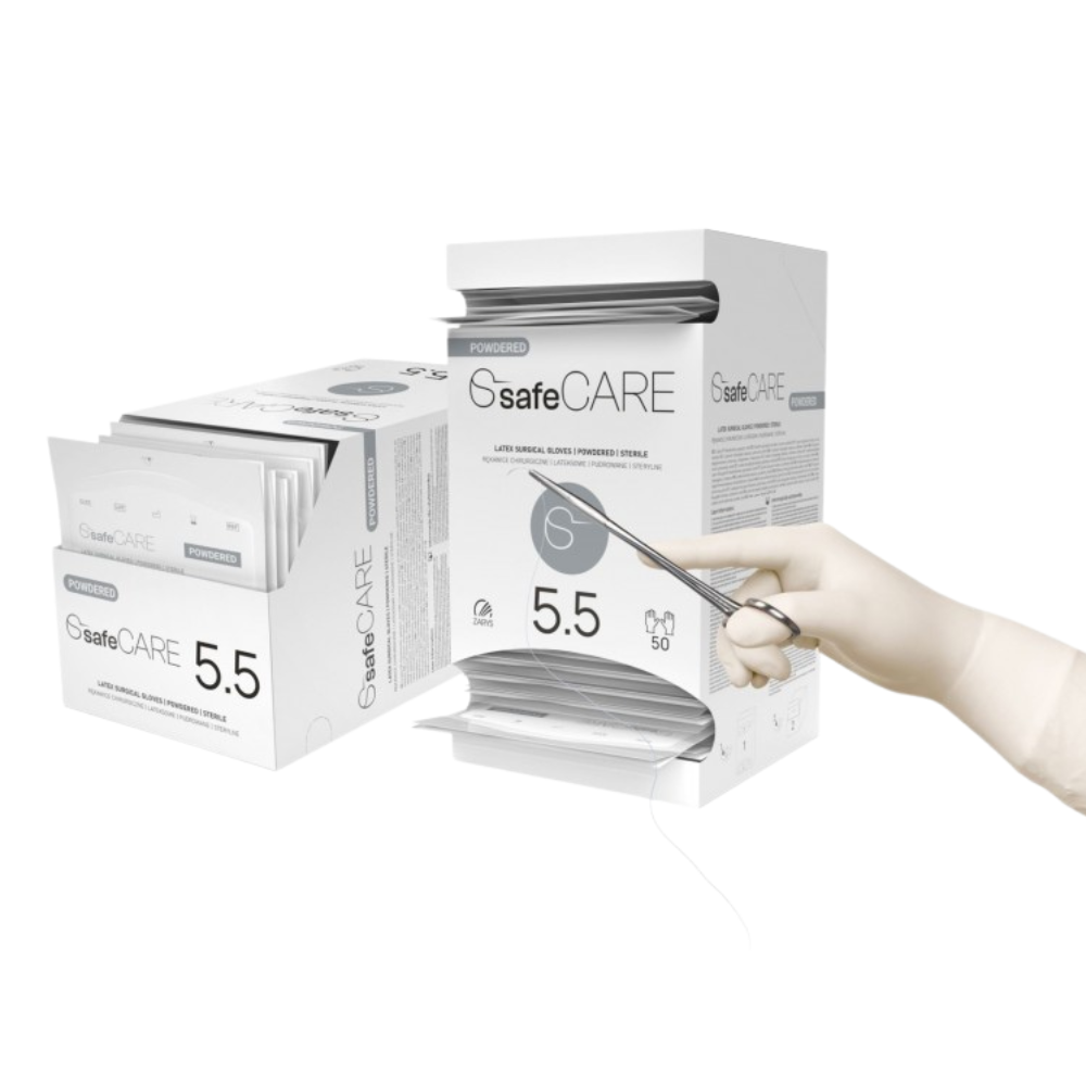safeCARE Steriele chirurgische handschoenen in poedervorm - 1 paar