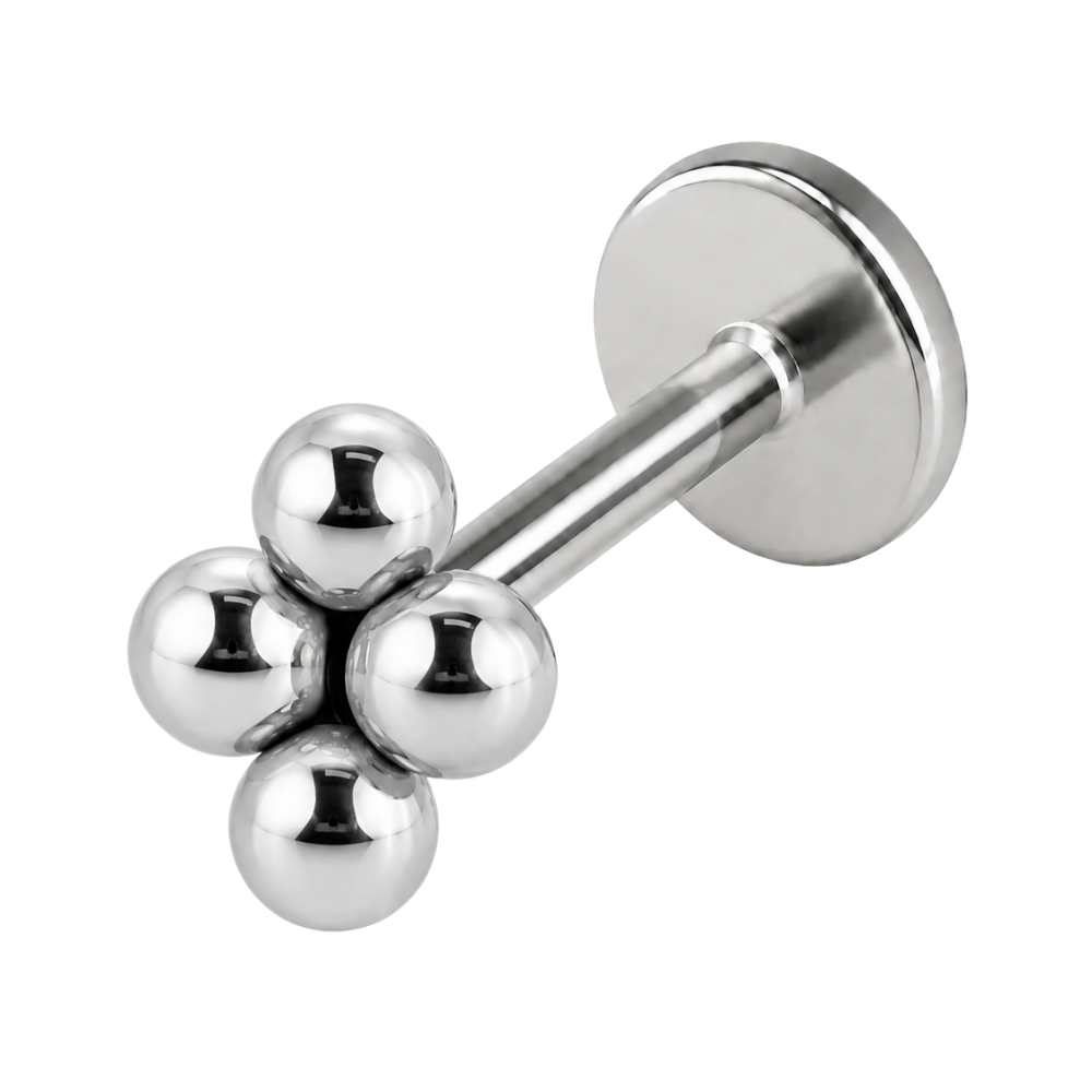 Titanium Decorative Labret - Four Balls